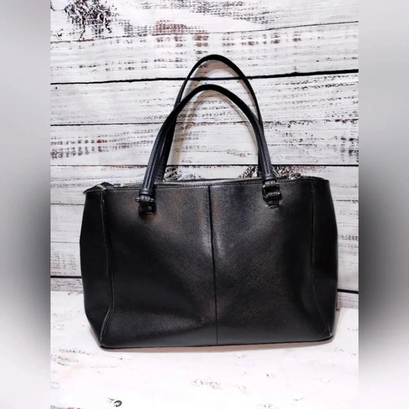 Coach Peyton Jordan Double Zip Carryall Shoulder Bag‎ in Black Leather - Picture 5 of 16